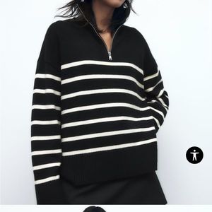 Zara Zip Striped Sweater
